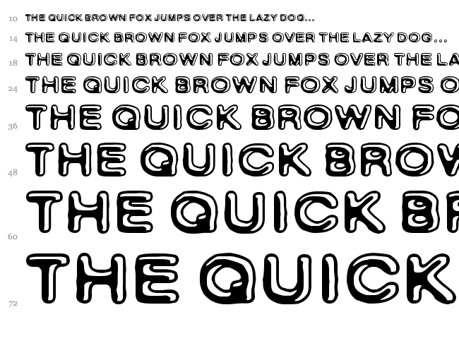 Skinny Zebra font waterfall